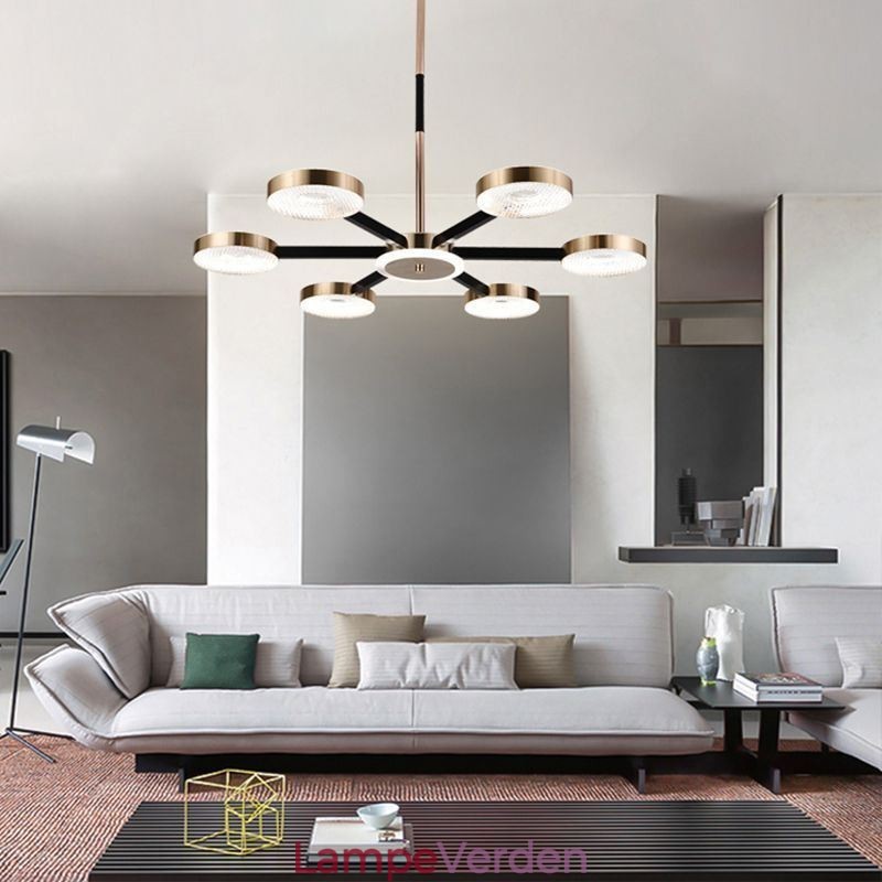 Pendellampe Minimalistisk syvhovedet cirkelloftslampe