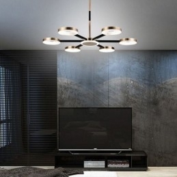 Pendellampe Minimalistisk syvhovedet cirkelloftslampe