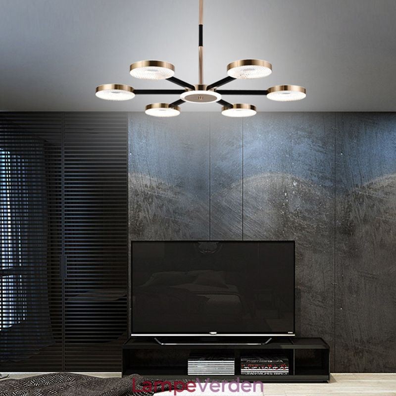 Pendellampe Minimalistisk syvhovedet cirkelloftslampe