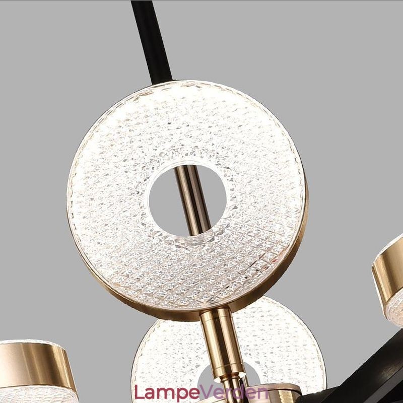 Pendellampe Minimalistisk syvhovedet cirkelloftslampe