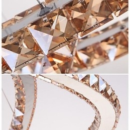 Krystal Pendel Belysning Lamper Moderne Armaturer Amber K9 Krystal Rund Enkelt Ring 30CM