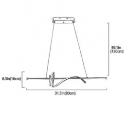 Pendel Minimalistisk kort indpakningsloftslampe
