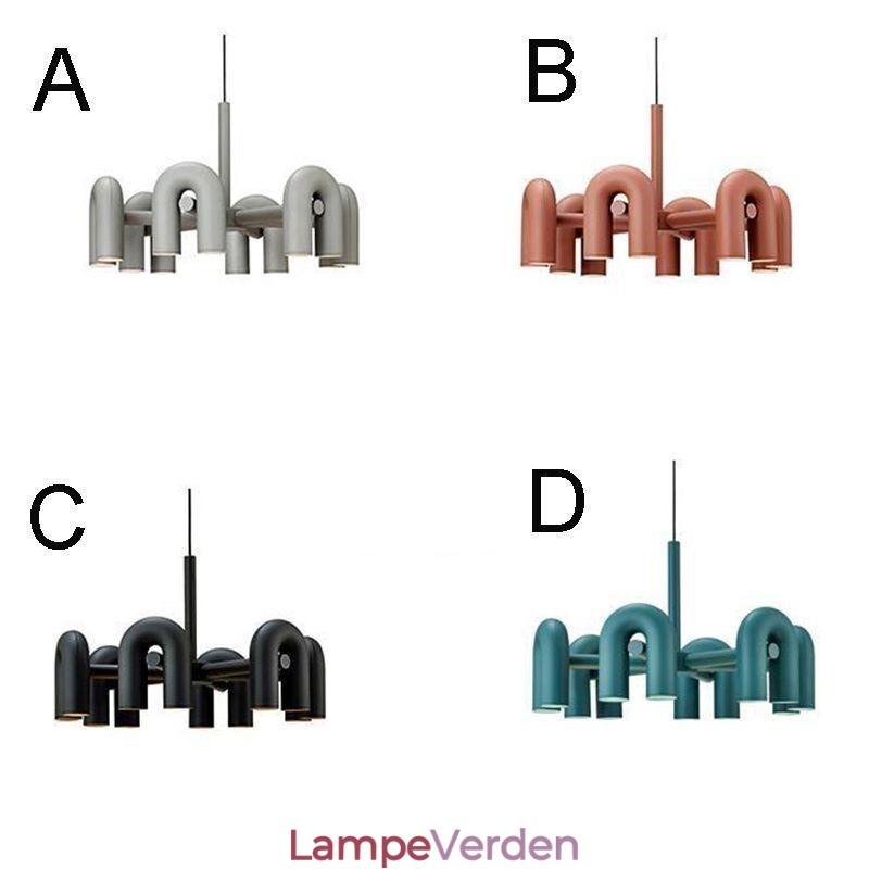 Pendel rund smedejern U-formet loftslampe 90 roterende skærm