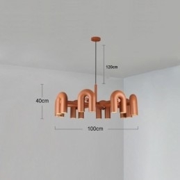 Pendel rund smedejern U-formet loftslampe 90 roterende skærm