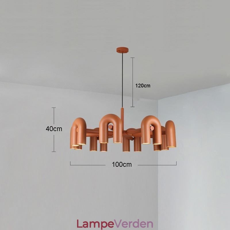 Pendel rund smedejern U-formet loftslampe 90 roterende skærm