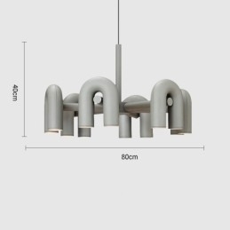 Pendel rund smedejern U-formet loftslampe 90 roterende skærm
