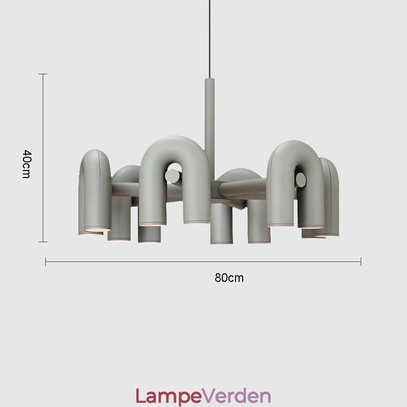 Pendel rund smedejern U-formet loftslampe 90 roterende skærm
