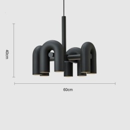 Pendel rund smedejern U-formet loftslampe 90 roterende skærm