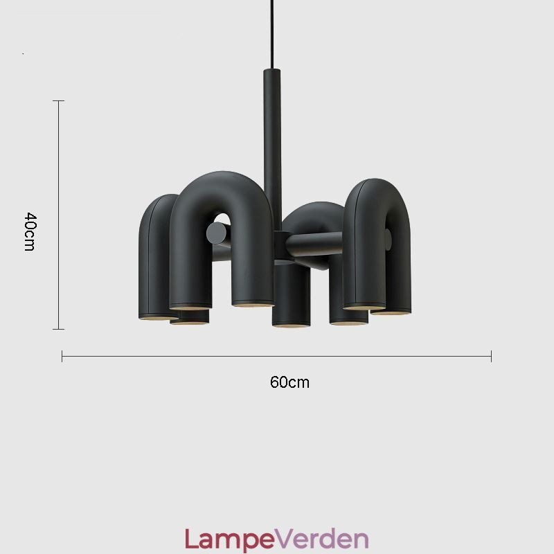 Pendel rund smedejern U-formet loftslampe 90 roterende skærm