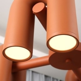 Pendel rund smedejern U-formet loftslampe 90 roterende skærm