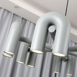 Pendel rund smedejern U-formet loftslampe 90 roterende skærm