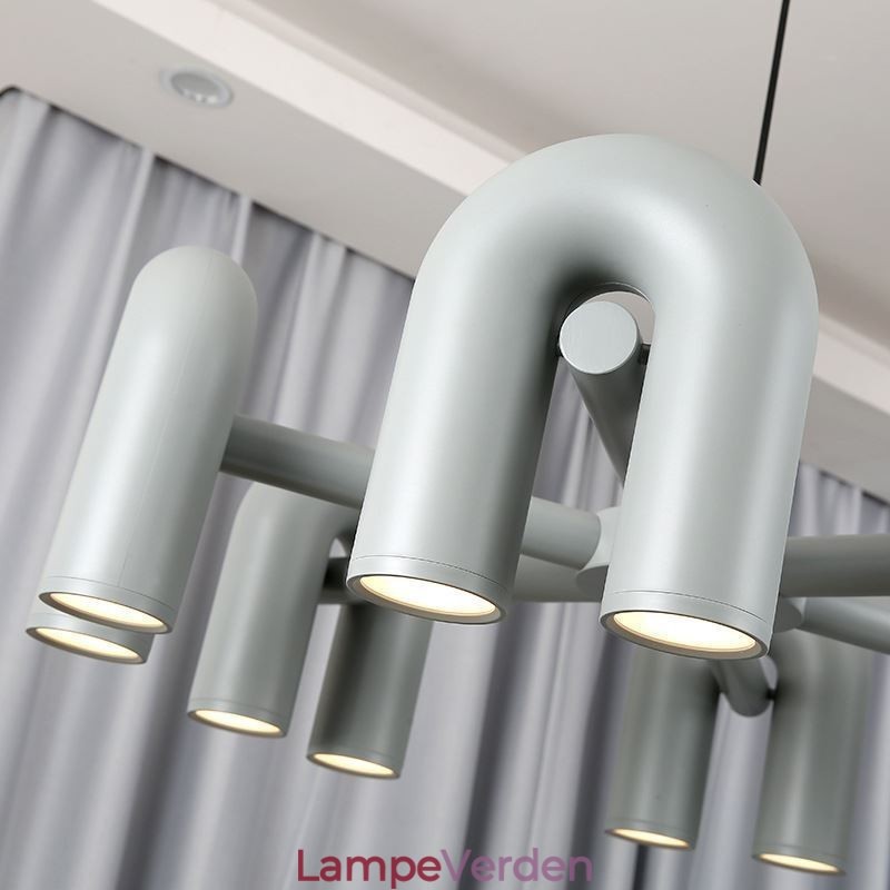 Pendel rund smedejern U-formet loftslampe 90 roterende skærm