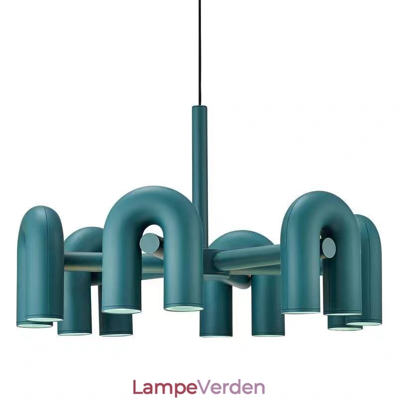 Pendel rund smedejern U-formet loftslampe 90 roterende skærm