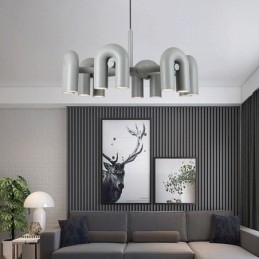 Pendel rund smedejern U-formet loftslampe 90 roterende skærm