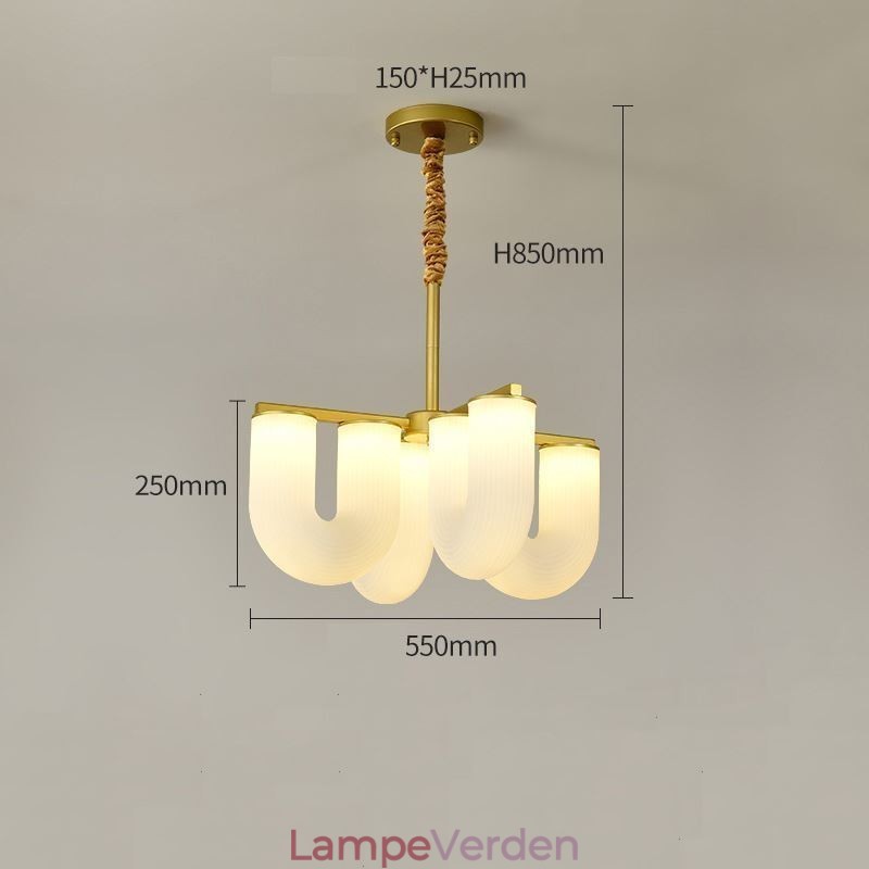 U-formet lysekrone French Creme Style Pendel Light