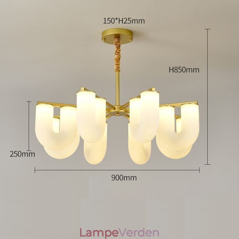 U-formet lysekrone French Creme Style Pendel Light