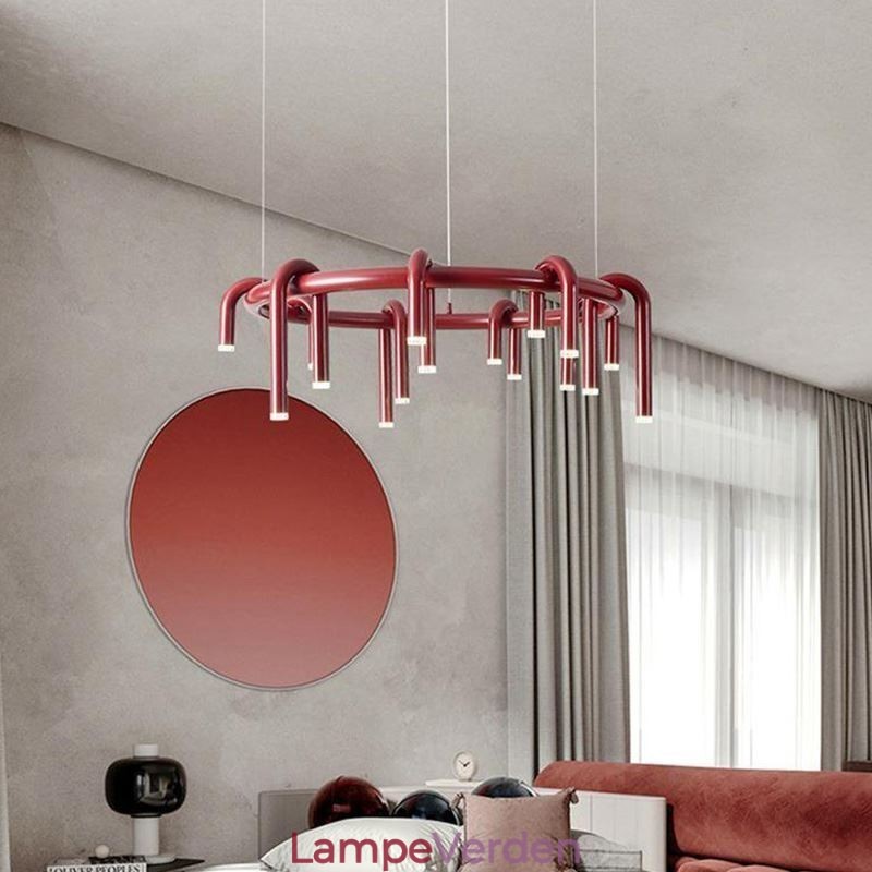 Loftslampe Moderne Nordisk Duplex Bygning Cirkulær U-formet pendel