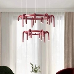 Loftslampe Moderne Nordisk Duplex Bygning Cirkulær U-formet pendel