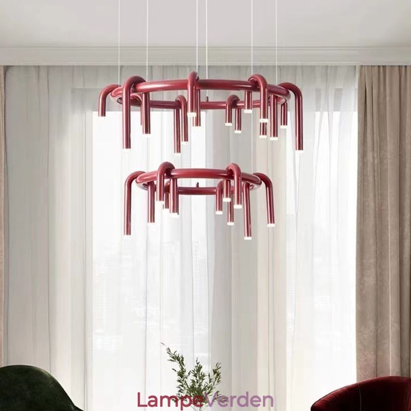 Loftslampe Moderne Nordisk Duplex Bygning Cirkulær U-formet pendel