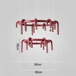 Loftslampe Moderne Nordisk Duplex Bygning Cirkulær U-formet pendel