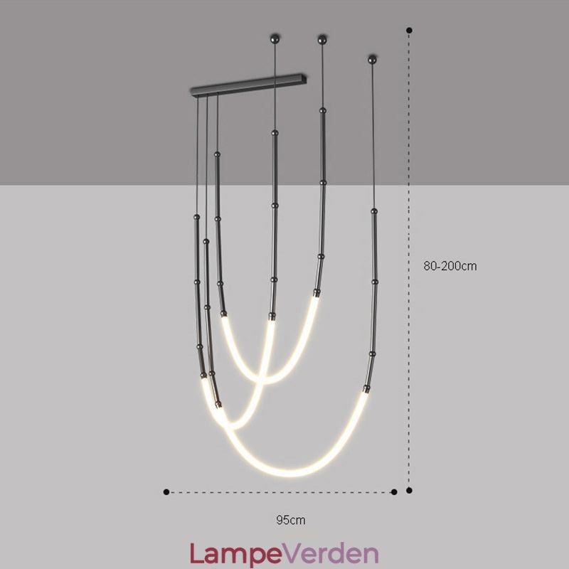 Pendel Creative Line Bambus Loftslys Sort Guld