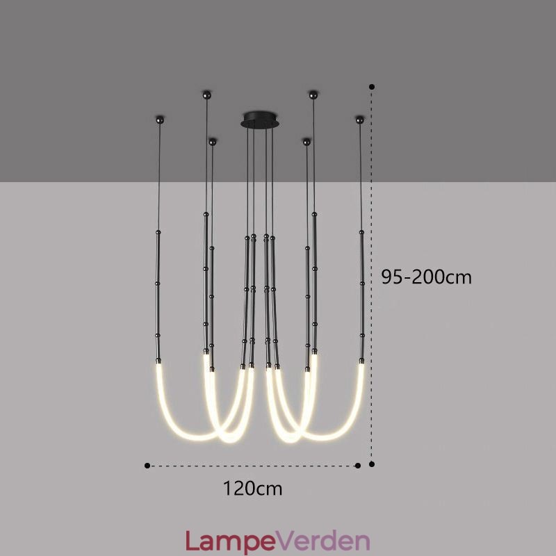 Loftslys Creative Line Bambus hængende lys sort guld