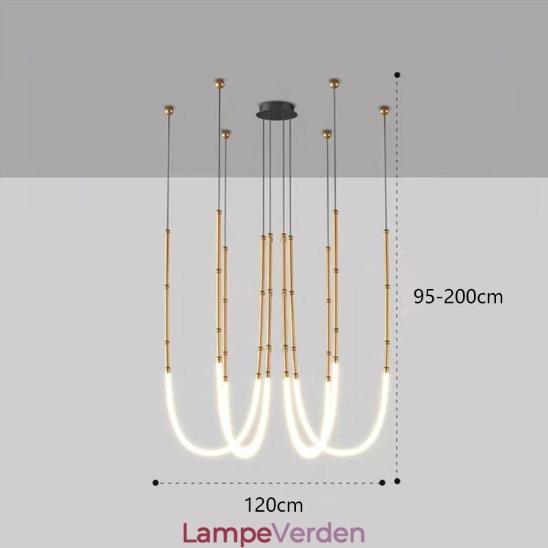 Loftslys Creative Line Bambus hængende lys sort guld