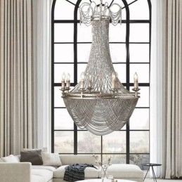 Aluminium Kæde Pendel Light Creative Light Luksus kvast Dekorativ Light Gold Silver