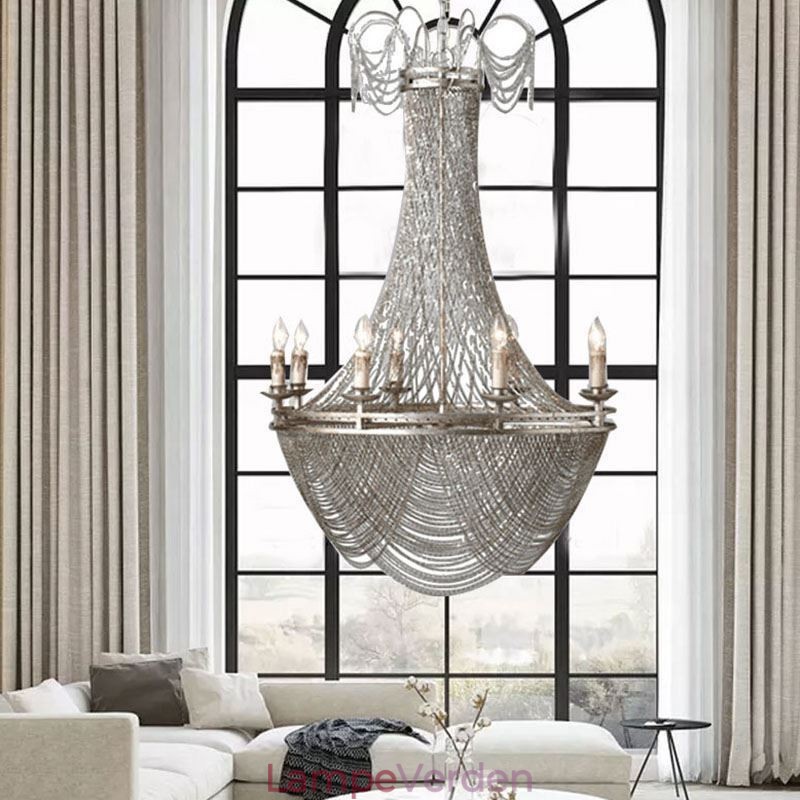 Aluminium Kæde Pendel Light Creative Light Luksus kvast Dekorativ Light Gold Silver