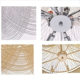 Aluminium Kæde Pendel Light Creative Light Luksus kvast Dekorativ Light Gold Silver