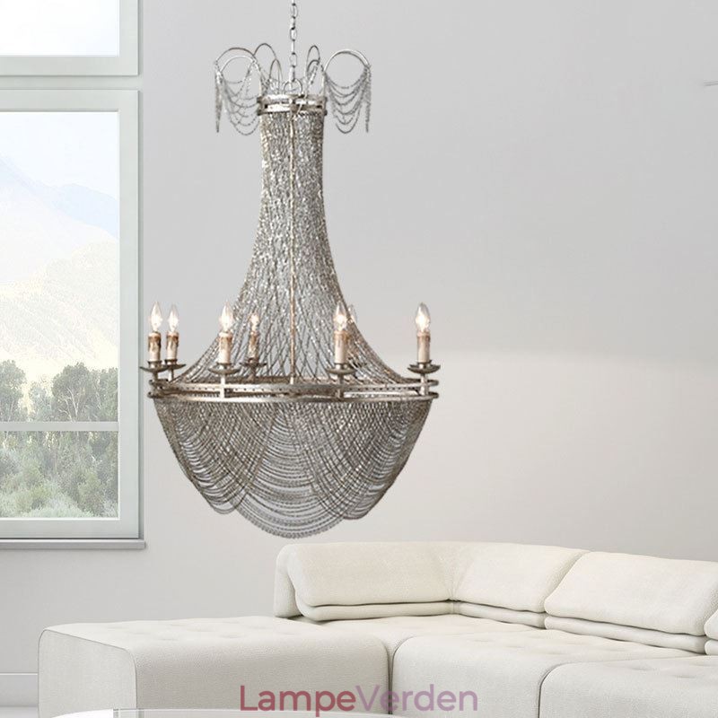 Aluminium Kæde Pendel Light Creative Light Luksus kvast Dekorativ Light Gold Silver