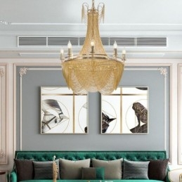 Aluminium Kæde Pendel Light Creative Light Luksus kvast Dekorativ Light Gold Silver