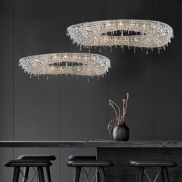 Krystal Pendel Moderne Luksus Oval Loftslampe
