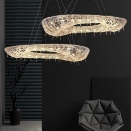 Krystal Pendel Moderne Luksus Oval Loftslampe