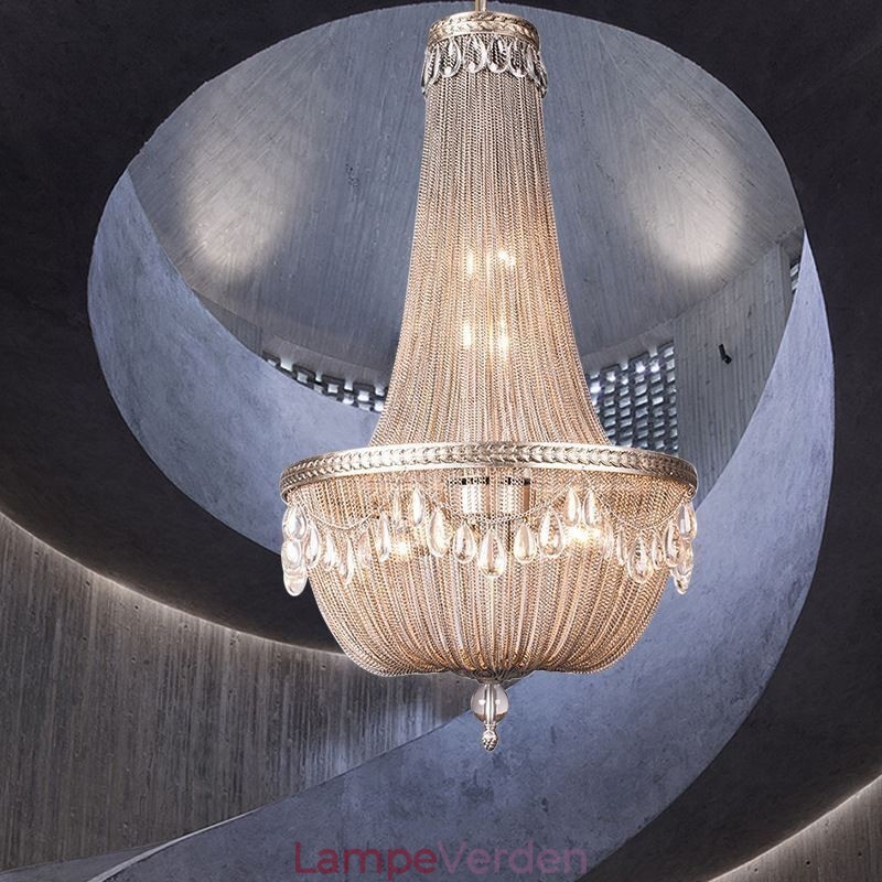 Kvast Pendel Retro American Duplex Aluminium Kæde Loftslampe
