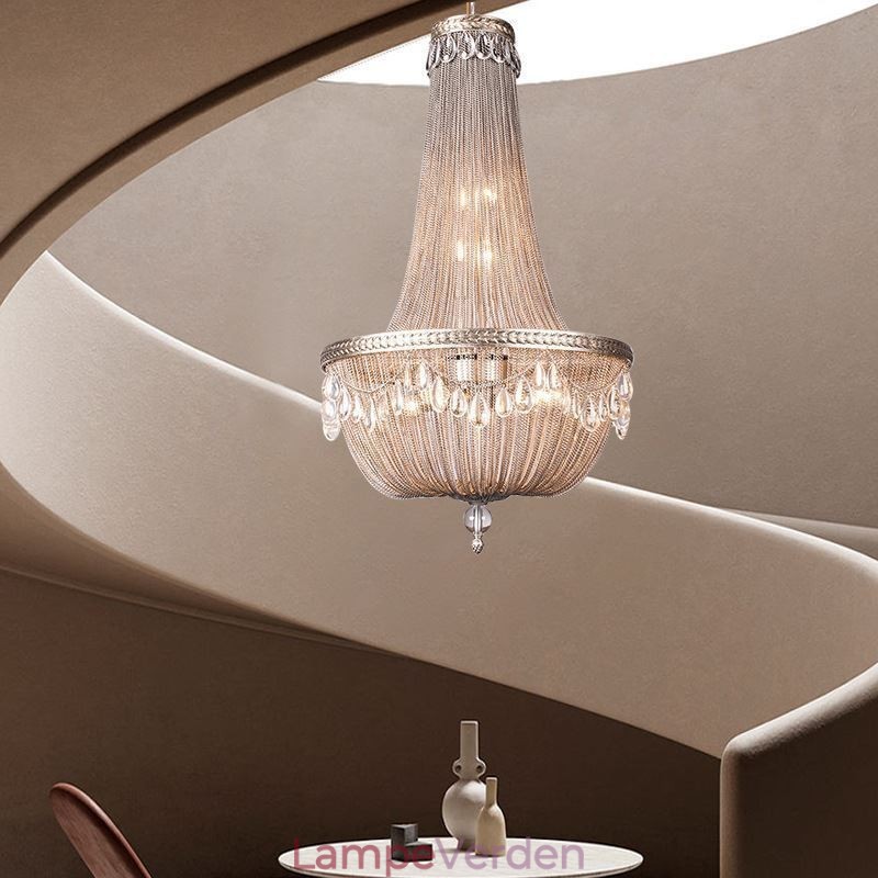 Kvast Pendel Retro American Duplex Aluminium Kæde Loftslampe