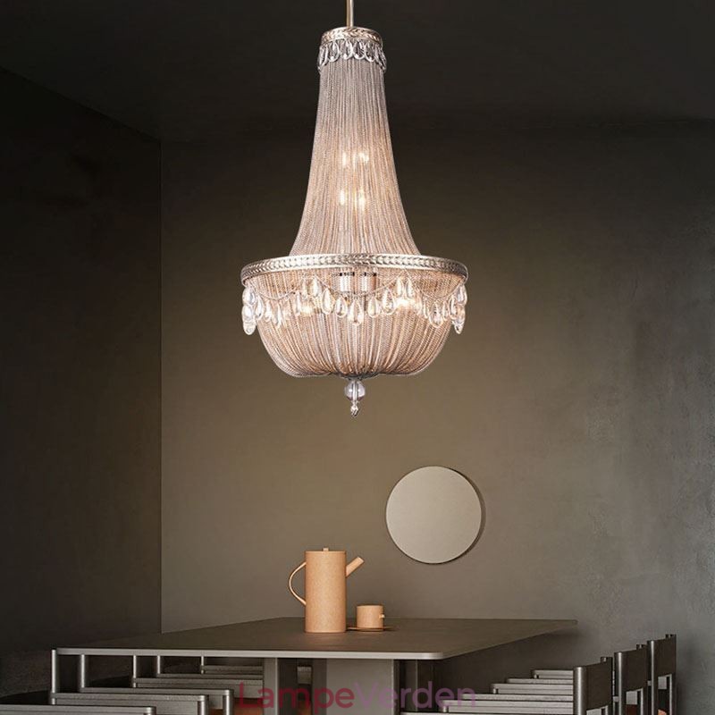 Kvast Pendel Retro American Duplex Aluminium Kæde Loftslampe
