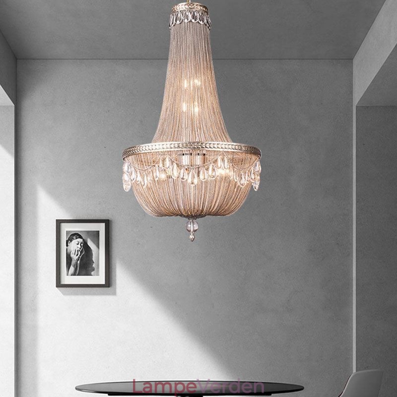 Kvast Pendel Retro American Duplex Aluminium Kæde Loftslampe