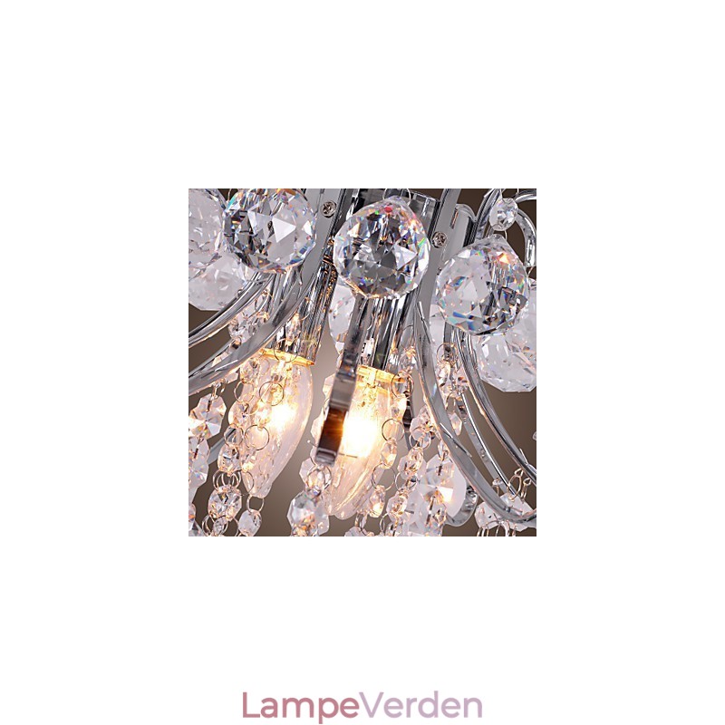 Moderne moderne krystal mini stil galvaniseret metal lysekrone Flush Mount