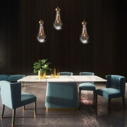 Vanddråbe pendel moderne minimalistisk kobber kunst loftslampe