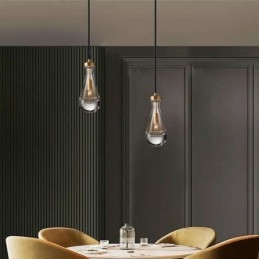 Vanddråbe pendel moderne minimalistisk kobber kunst loftslampe