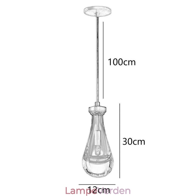 Vanddråbe pendel moderne minimalistisk kobber kunst loftslampe
