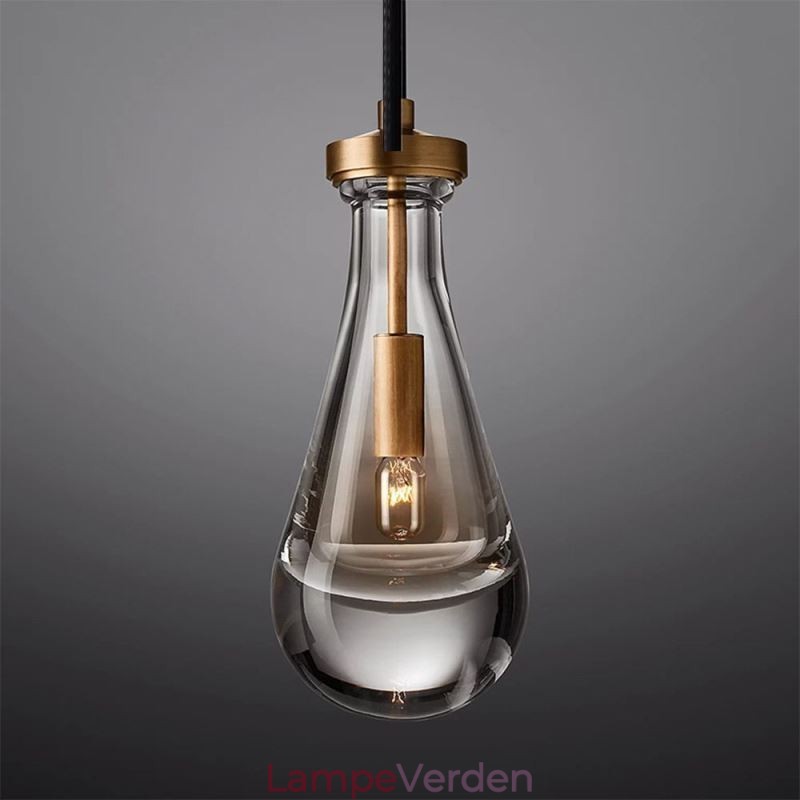 Vanddråbe pendel moderne minimalistisk kobber kunst loftslampe