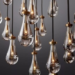 Vanddråbe pendel moderne minimalistisk kobber kunst loftslampe