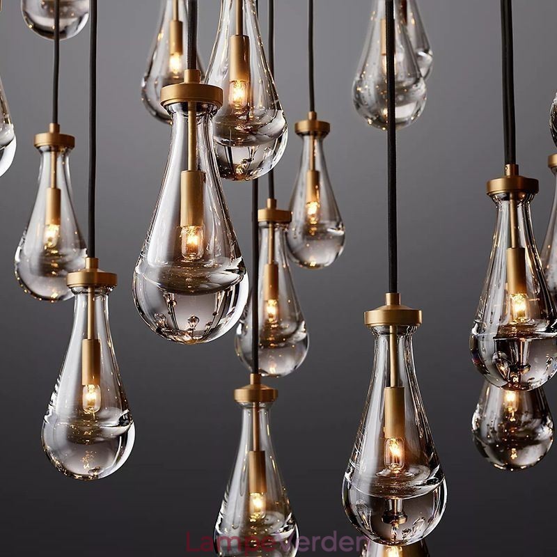 Vanddråbe pendel moderne minimalistisk kobber kunst loftslampe