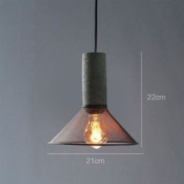 Sort Pendel Cement Grid Light Country Retro Loftslampe