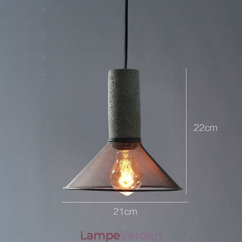 Sort Pendel Cement Grid Light Country Retro Loftslampe