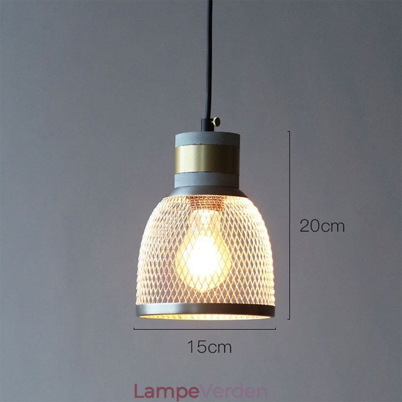 Sort Pendel Cement Grid Light Country Retro Loftslampe