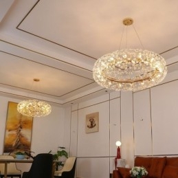 Pendel Moderne Minimalistisk Smedejern Cirkulær Solblomst Loftslampe