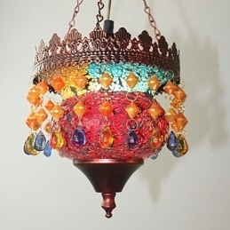 Julekort Lnternet Cafe Retro Art Chandelier Industrial Garden